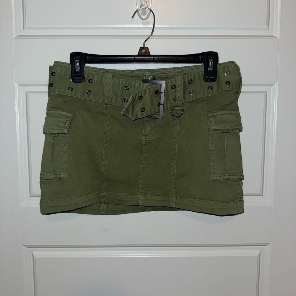 Urban Outfitters Olive Green Cargo Skirt with Belt Detail